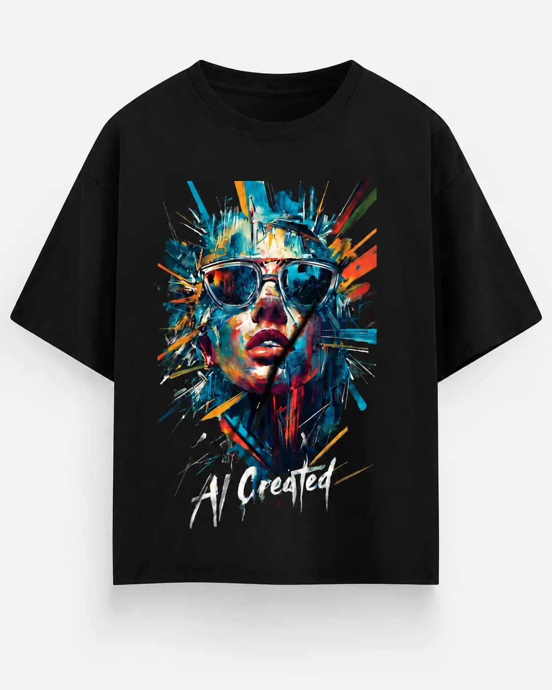 AI CREATED OVERSIZED: Front oversized flatlay view