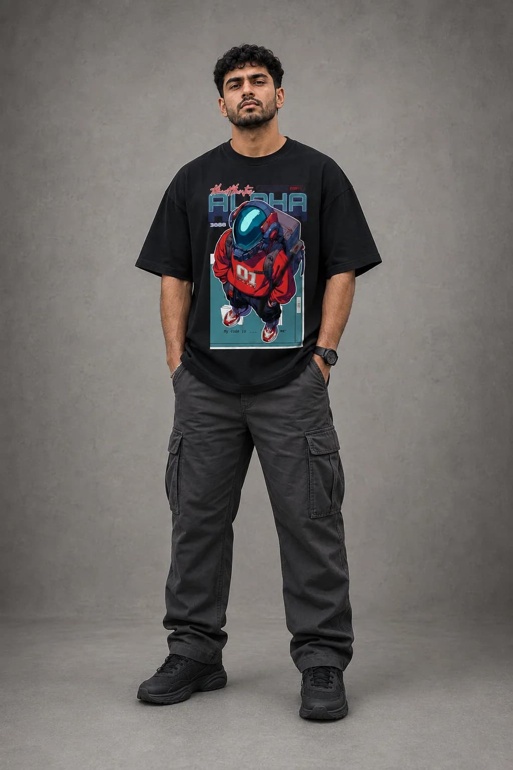ALPHA OVERSIZED: Front oversized model view