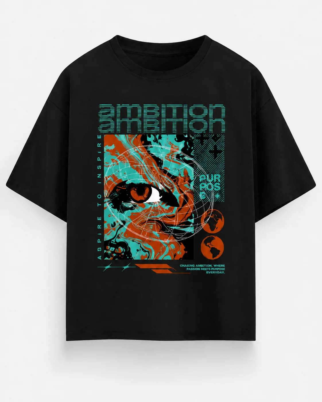 AMBITION OVERSIZED Front oversized flatlay view