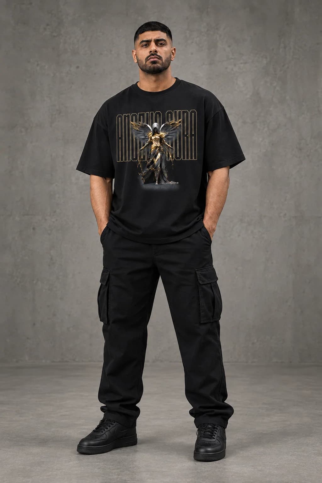 ANGELIC AURA OVERSIZED: Front oversized model view