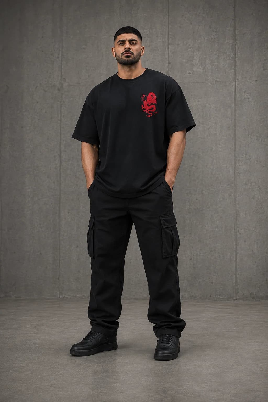 BURN TO RISE OVERSIZED: Front oversized model view