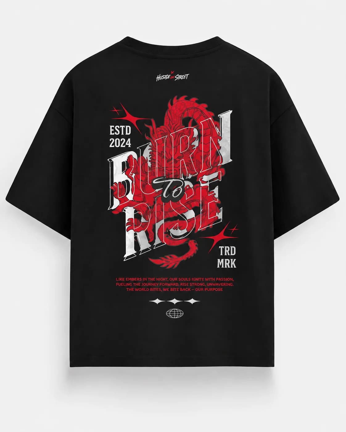 BURN TO RISE OVERSIZED Back oversized flatlay view