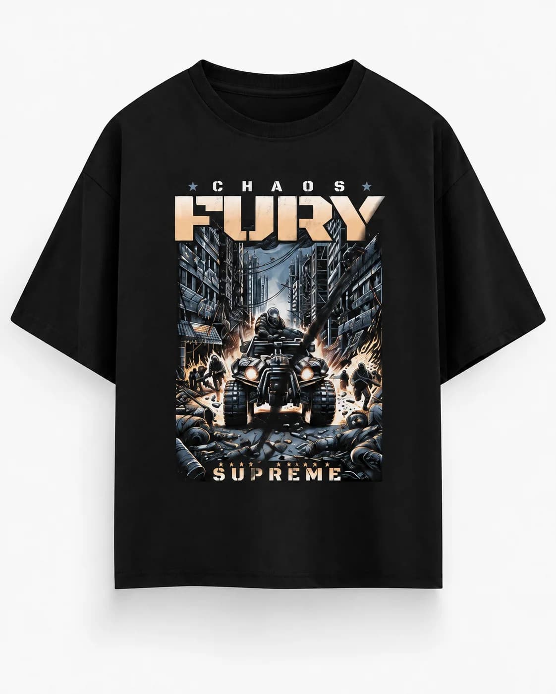 CHAOS FURY OVERSIZED: Front oversized flatlay view