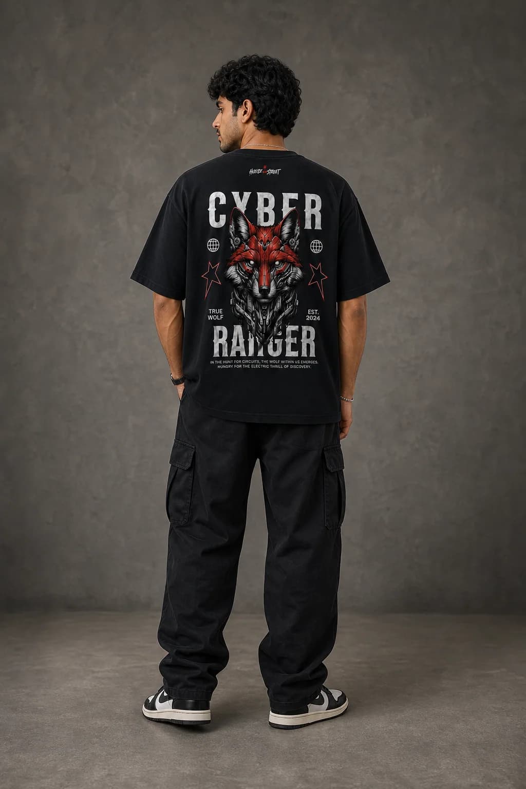 CYBER RANGER OVERSIZED: Back oversized model view