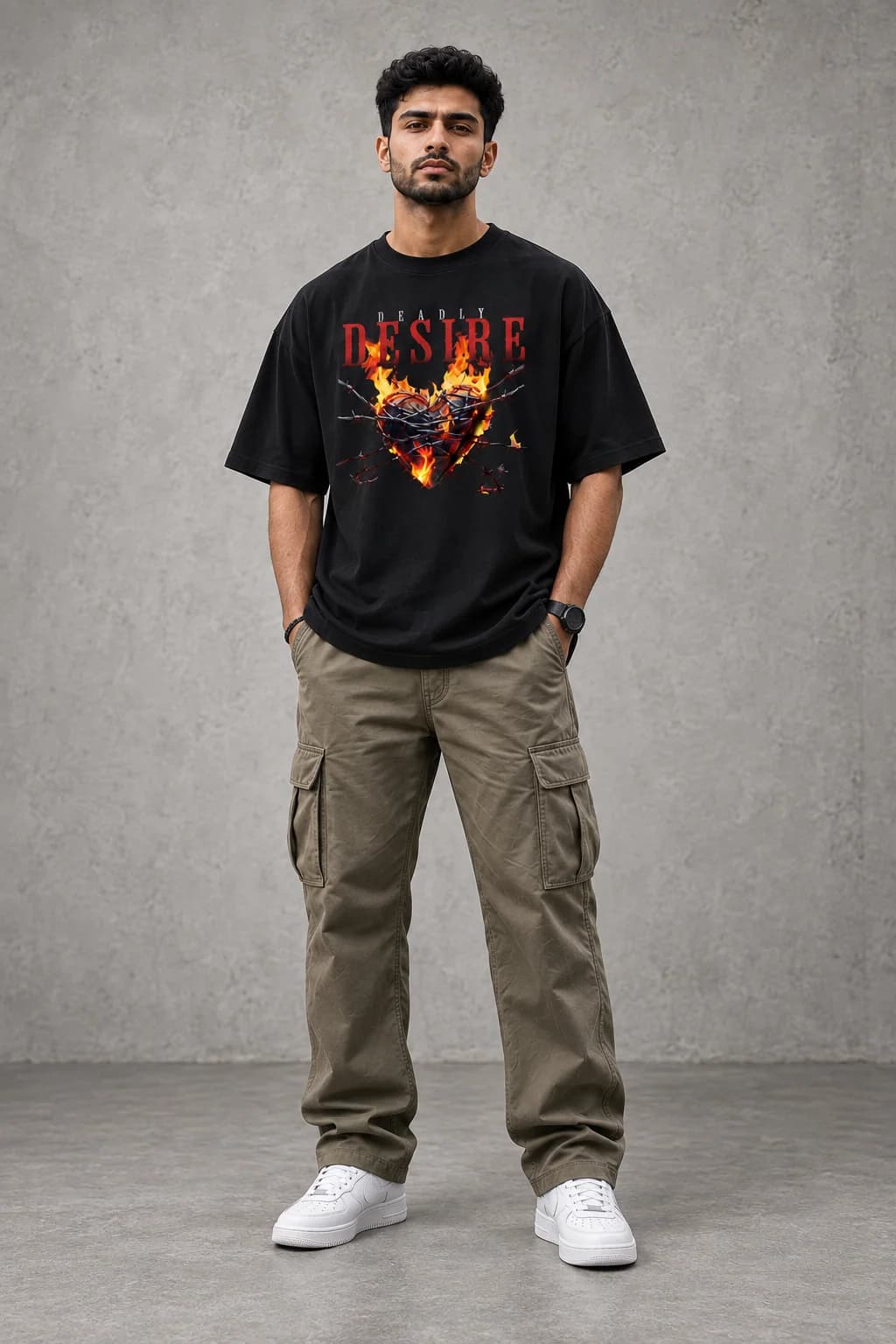 DARK DESIRE OVERSIZED: Front oversized model view