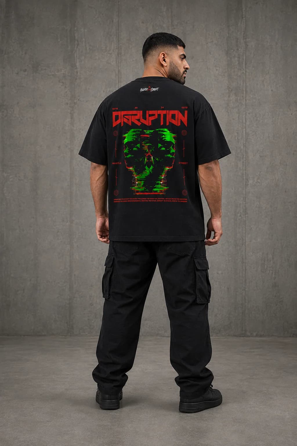 DISRUPTION OVERSIZED: Back oversized model view