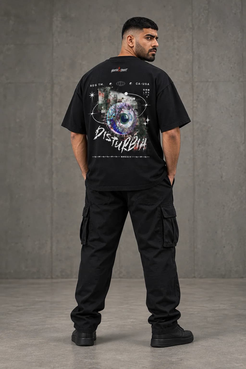 DISTURBIA OVERSIZED: Back oversized model view