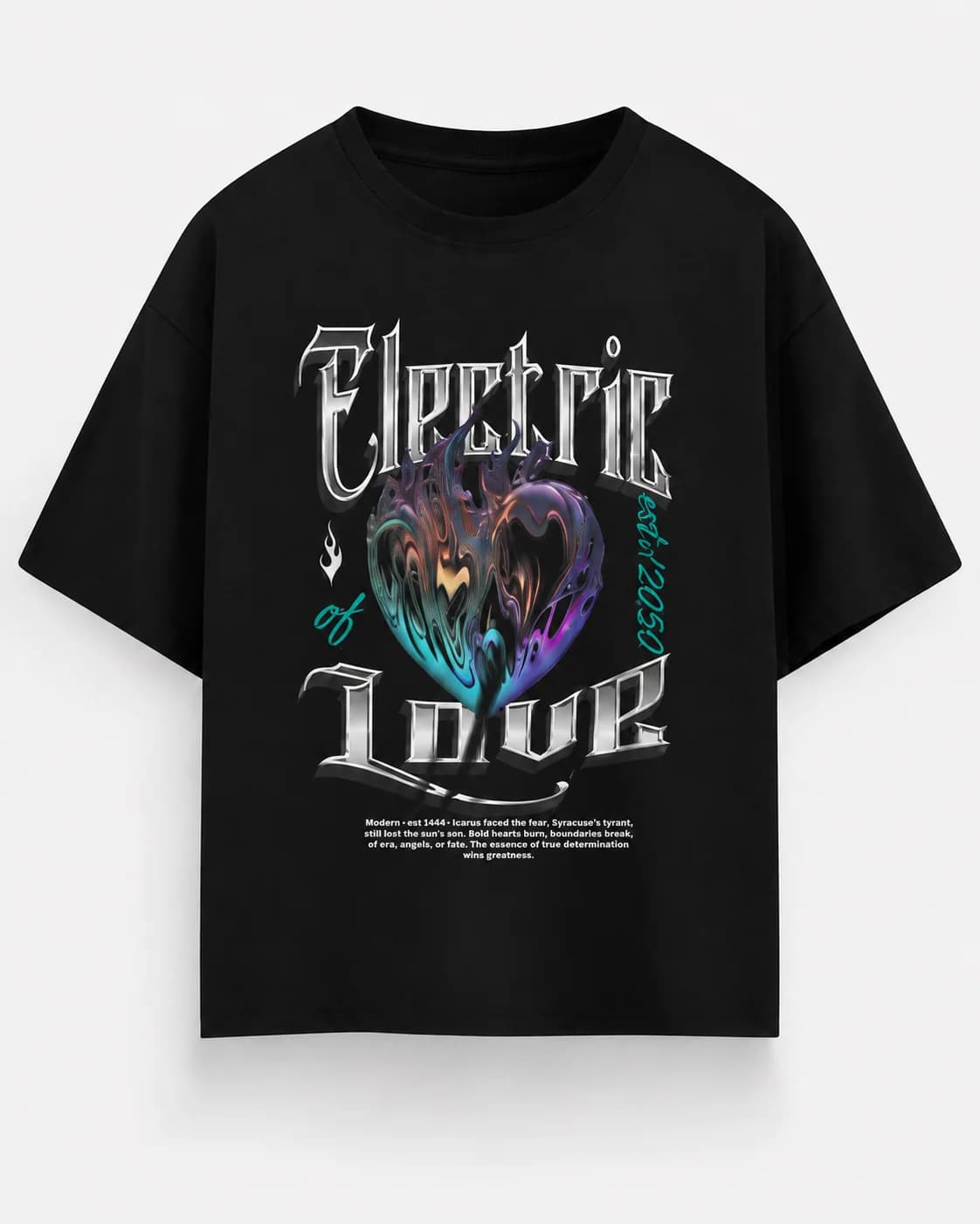 ELECTRIC LOVE OVERSIZED Front oversized flatlay view
