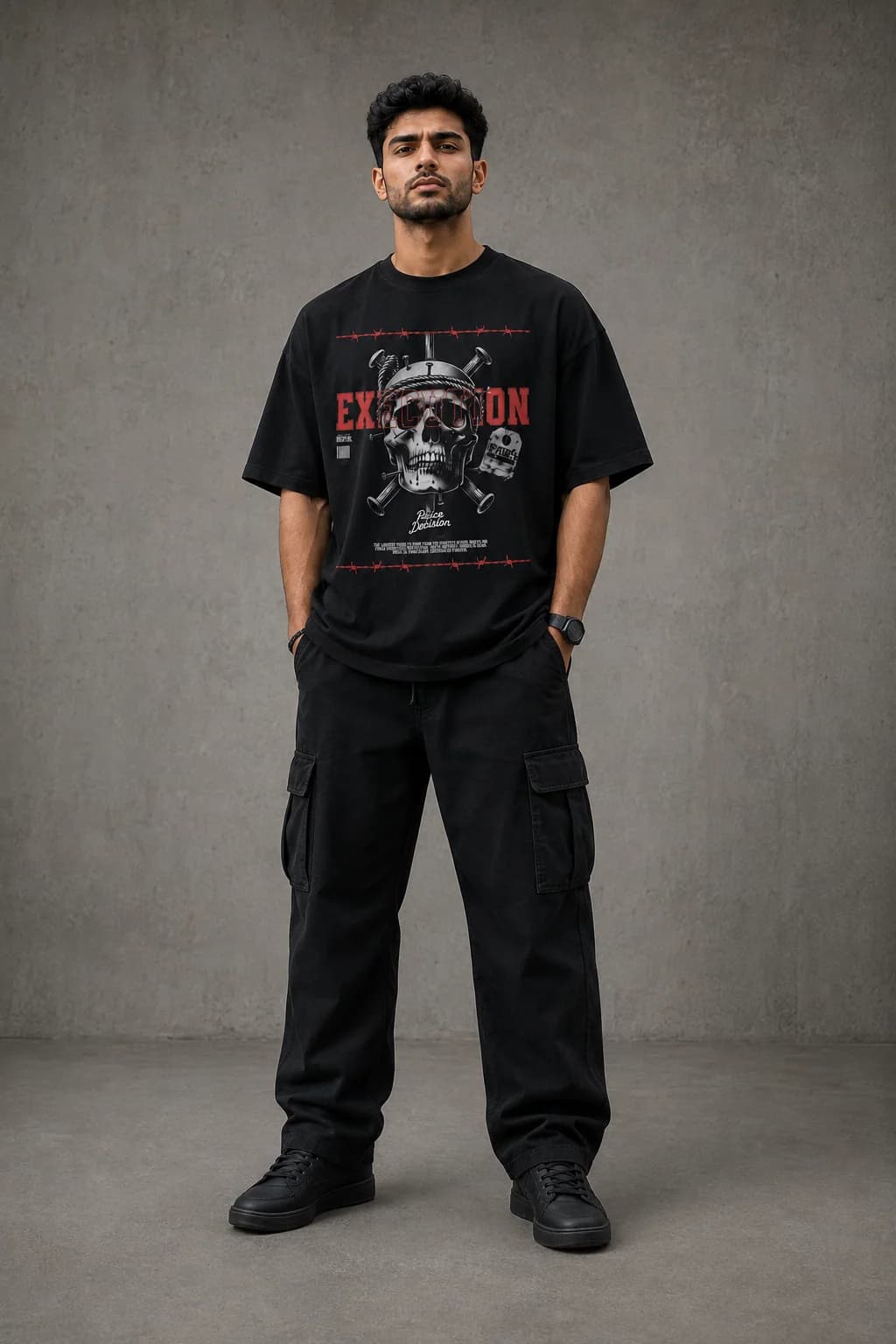 EXECUTION OVERSIZED: Front oversized model view