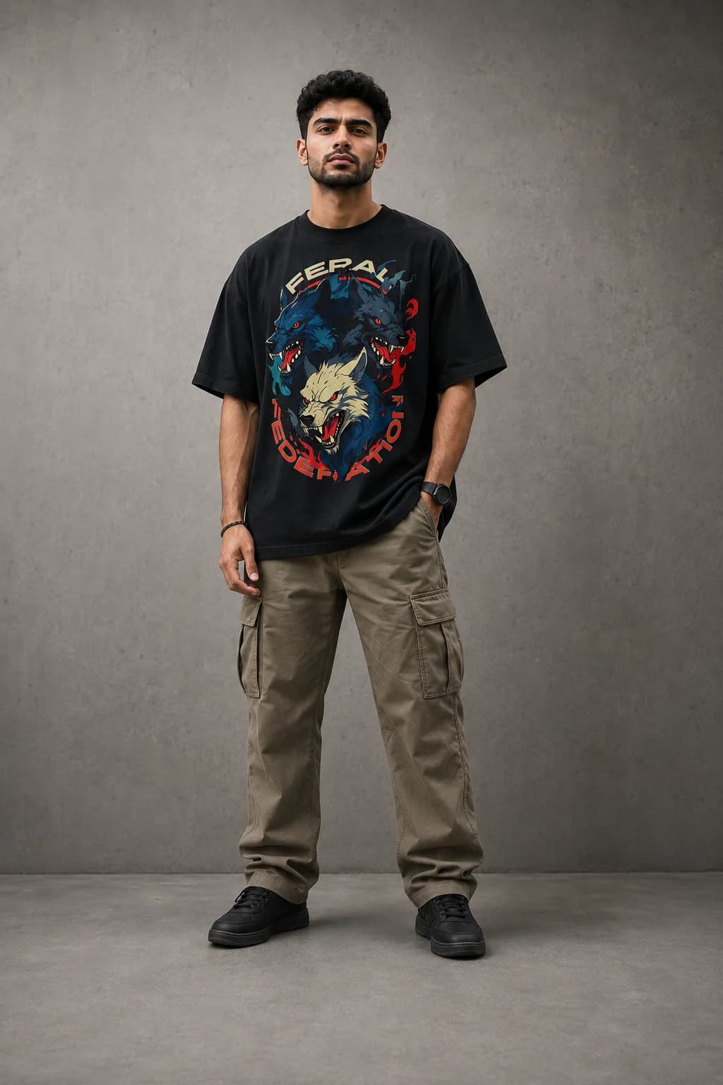 FERAL FEDERATION OVERSIZED: Front oversized model view