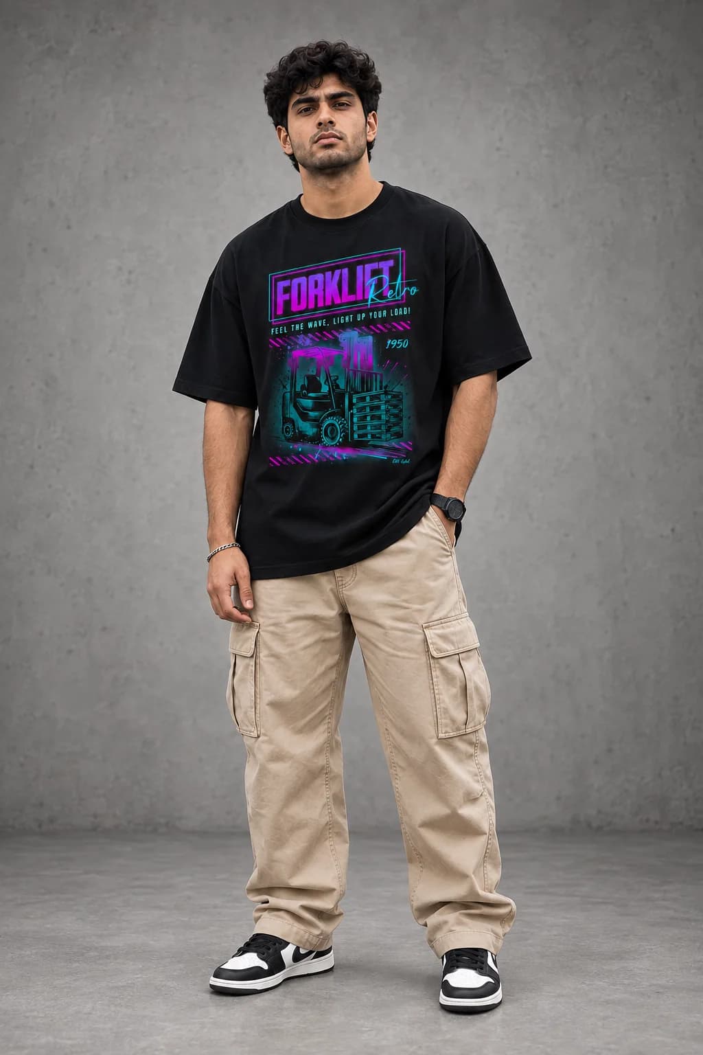 FORKLIFT RETRO OVERSIZED: Front oversized model view