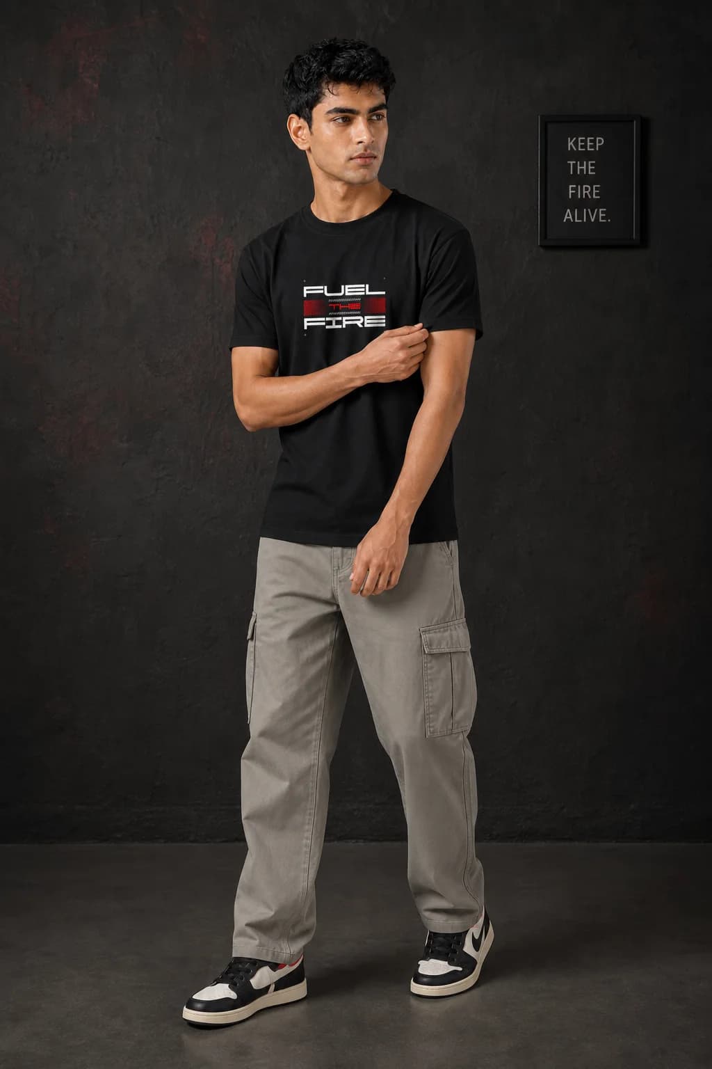 FUEL THE FIRE: Front model view