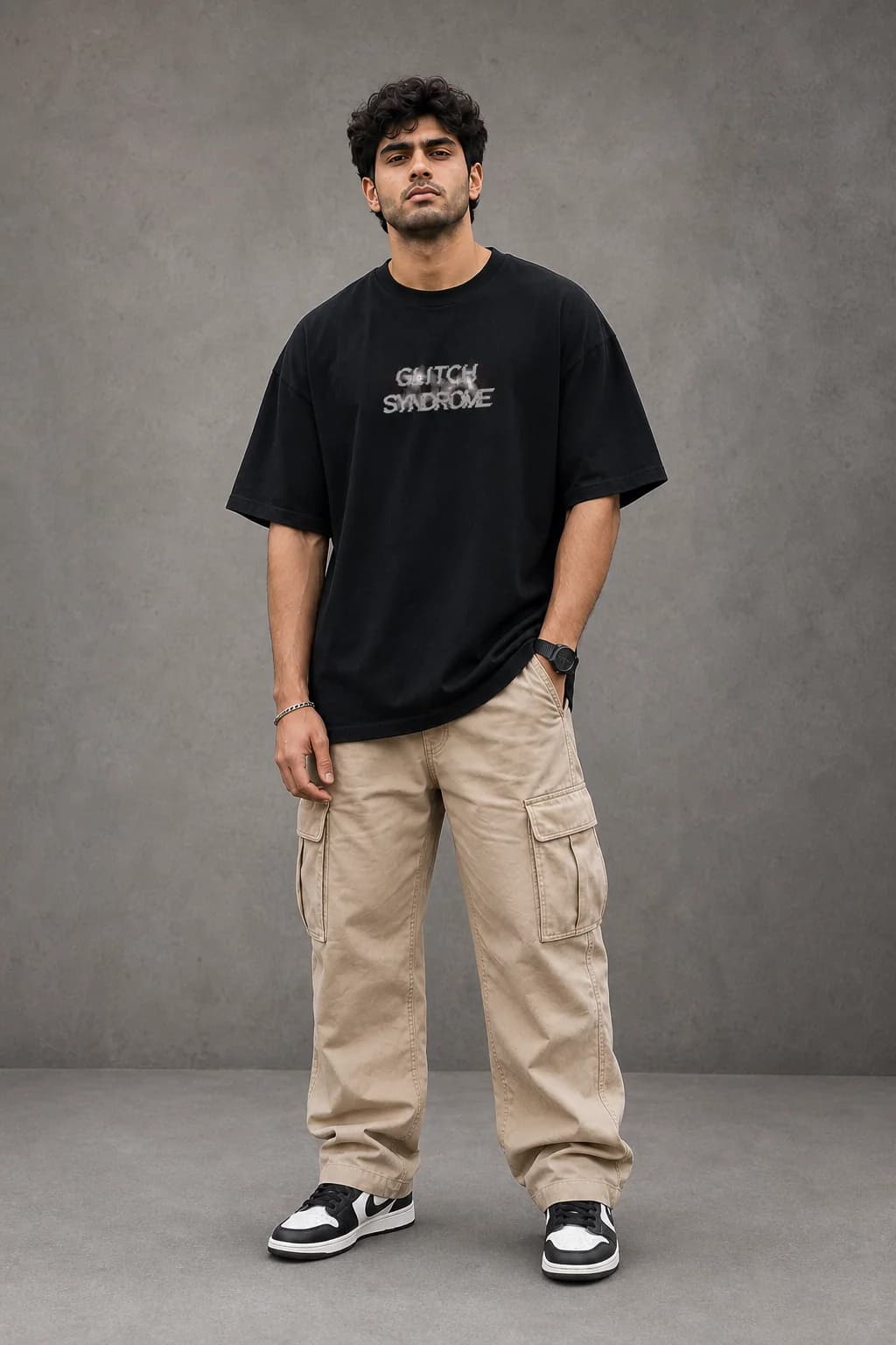 GLITCH SYNDROME OVERSIZED: Front oversized model view