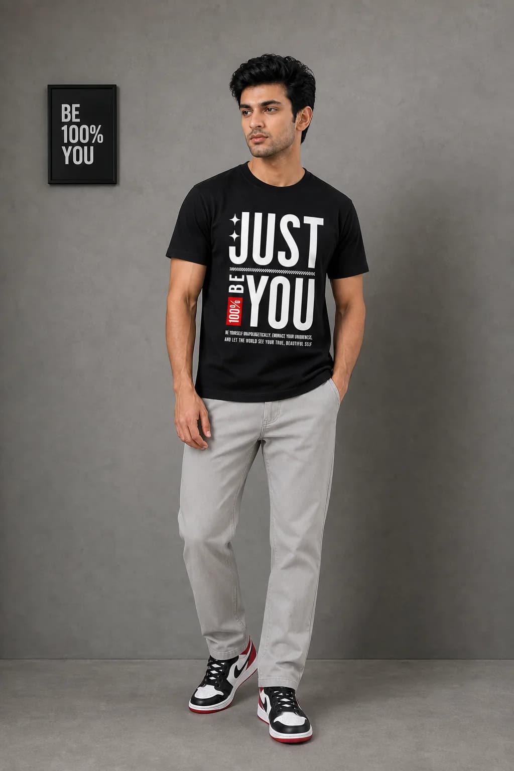 JUST BE YOU: Front model view
