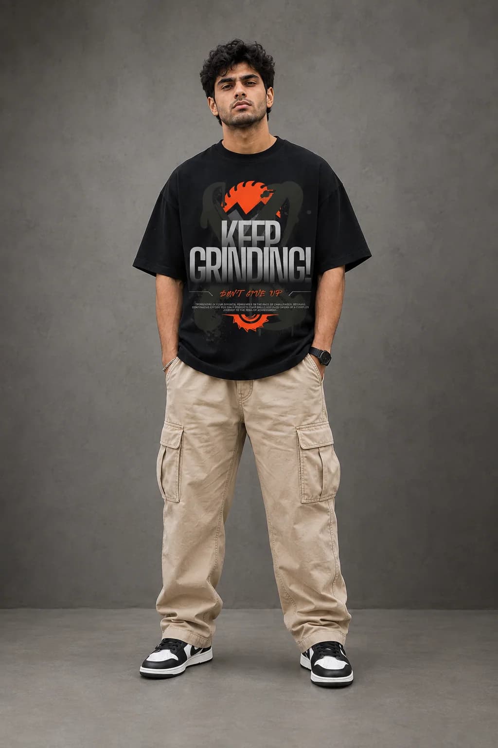 KEEP GRINDING OVERSIZED: Front oversized model view