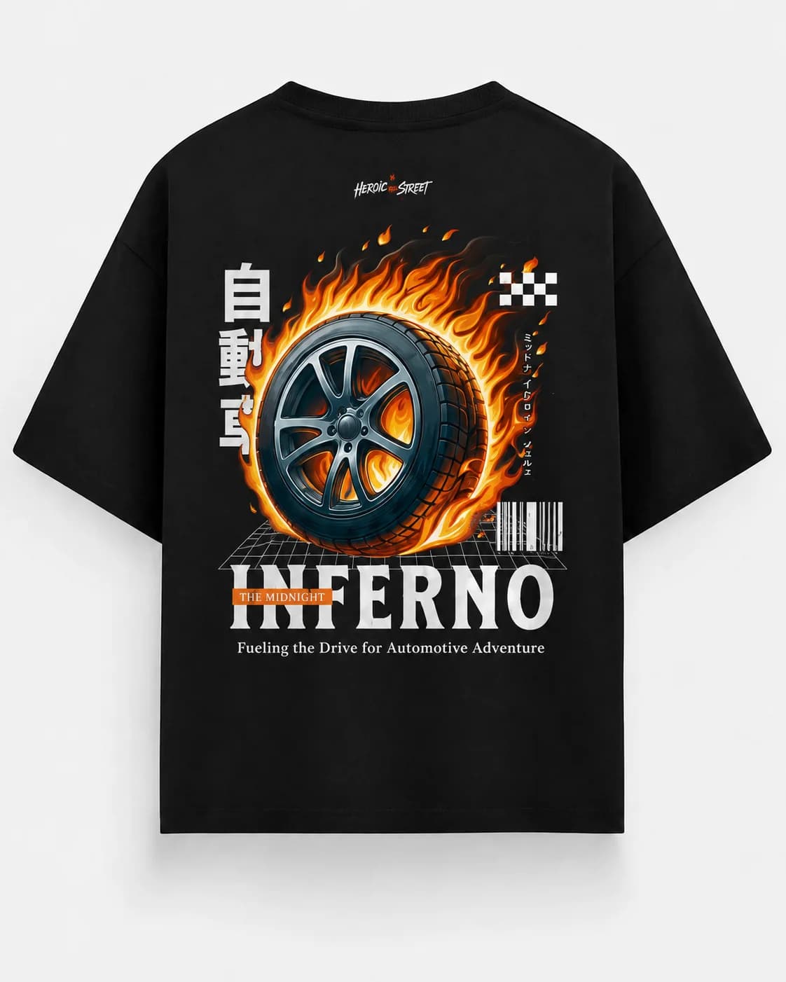 MIDNIGHT INFERNO OVERSIZED Back oversized flatlay view