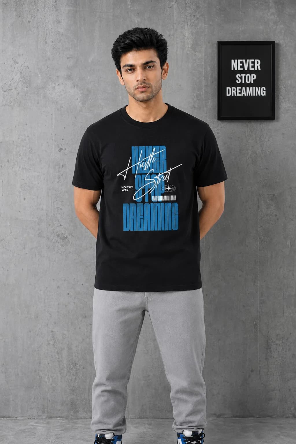 NEVER STOP DREAMING: Front model view