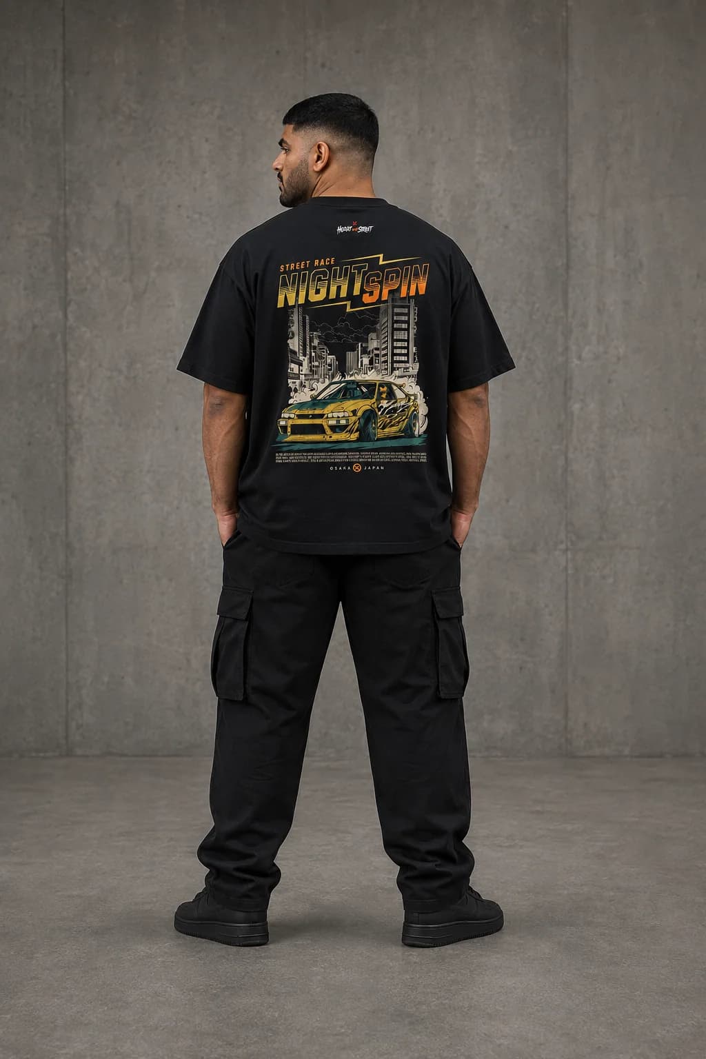 NIGHT SPIN OVERSIZED: Back oversized model view