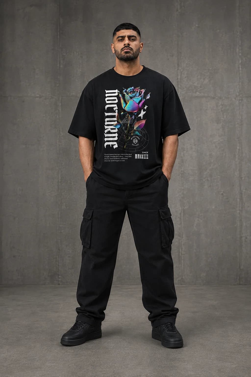 NOCTURNE OVERSIZED: Front oversized model view