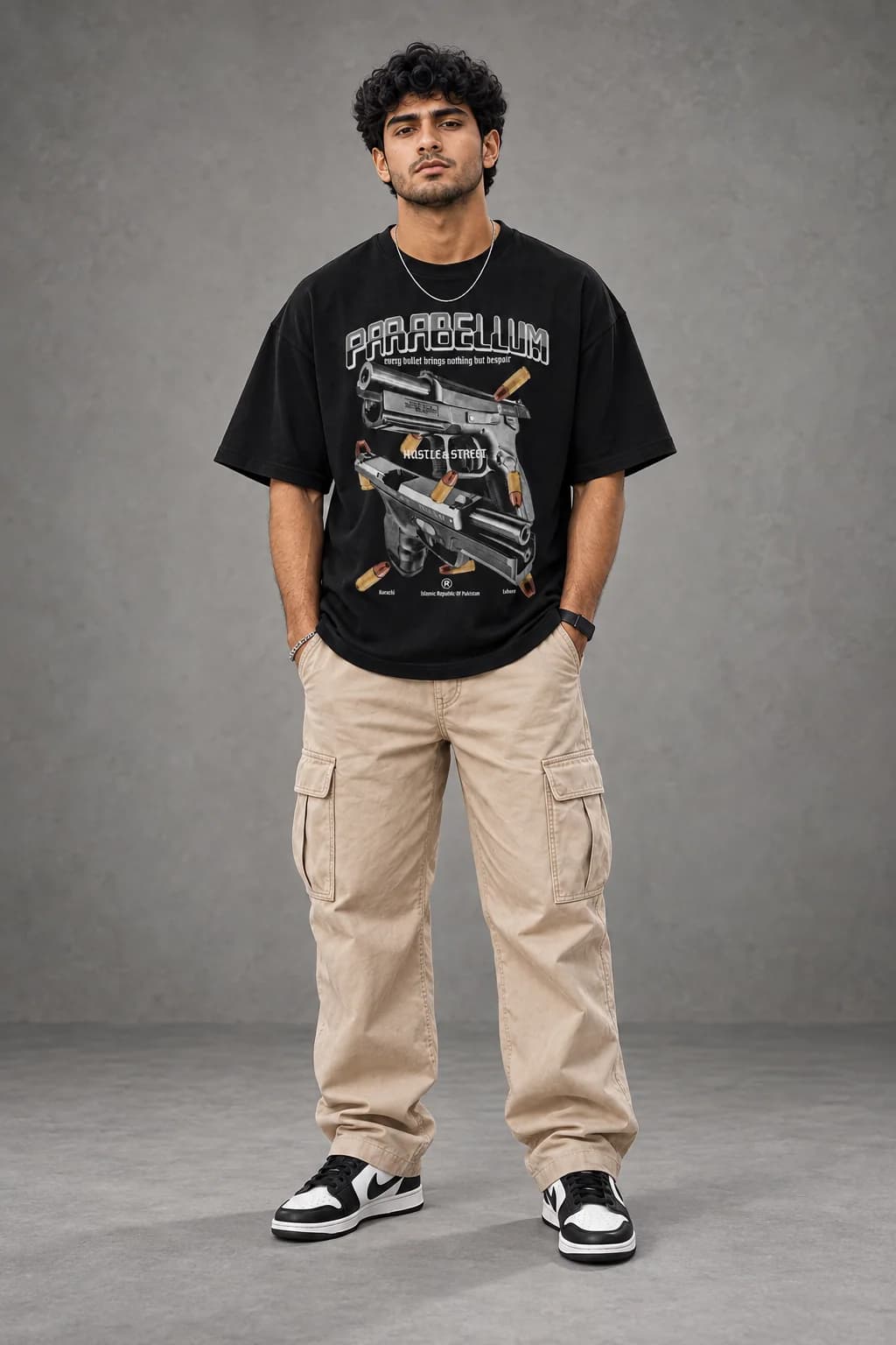 PARABELLUM OVERSIZED: Front oversized model view
