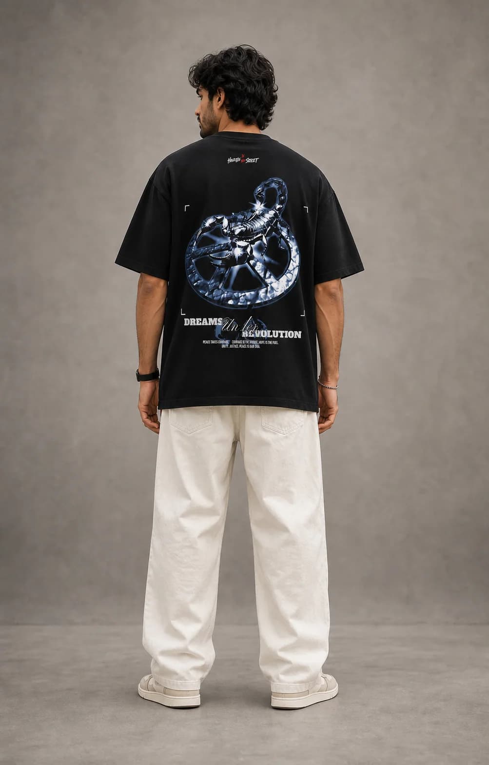 PEACE UNDER THREAT OVERSIZED: Back oversized model view
