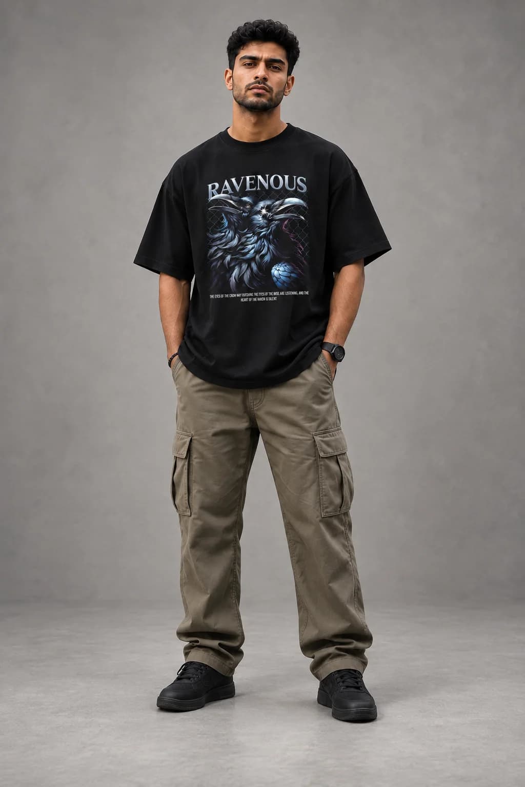RAVENOUS OVERSIZED: Front oversized model view