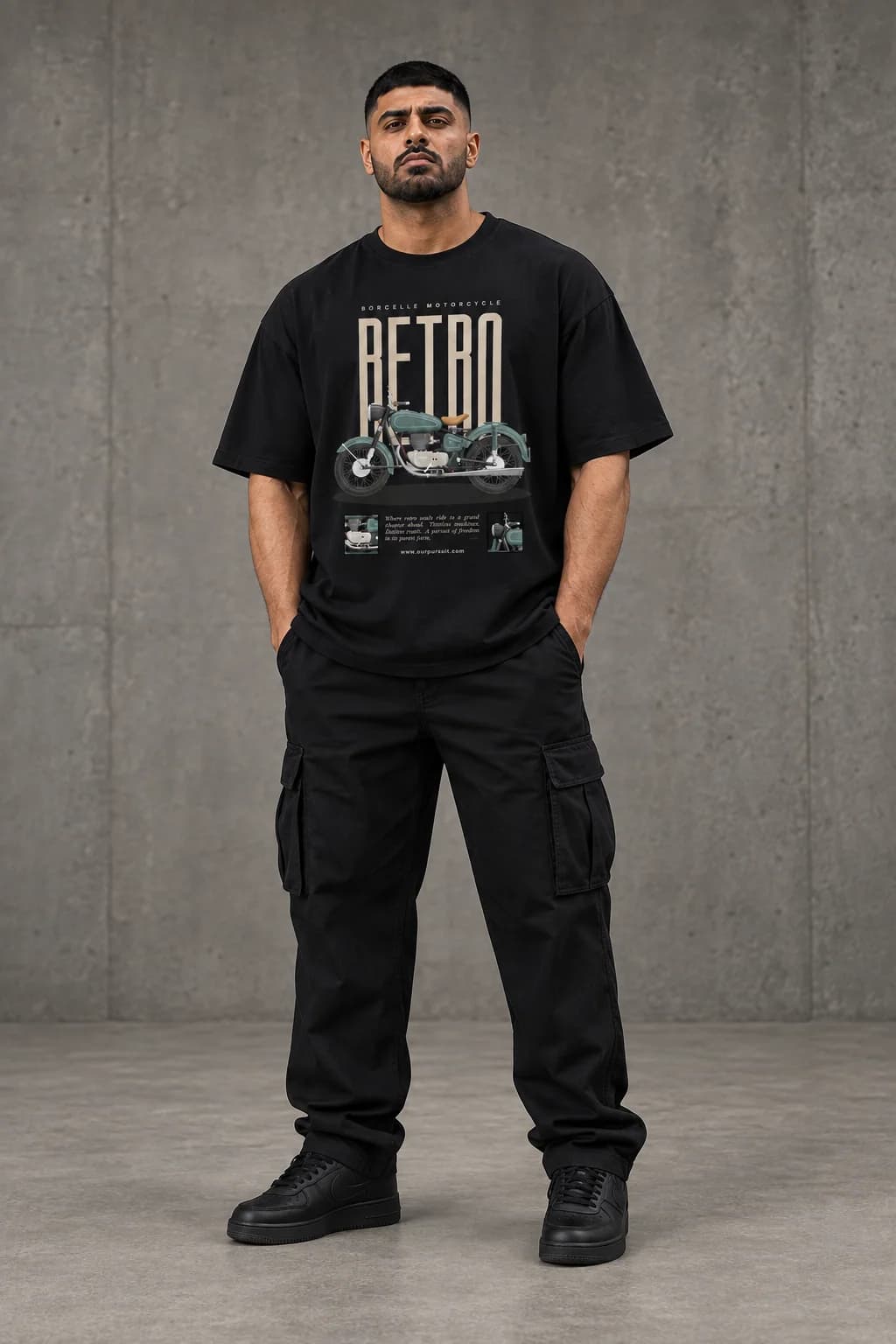 RETRO OVERSIZED Front oversized model view