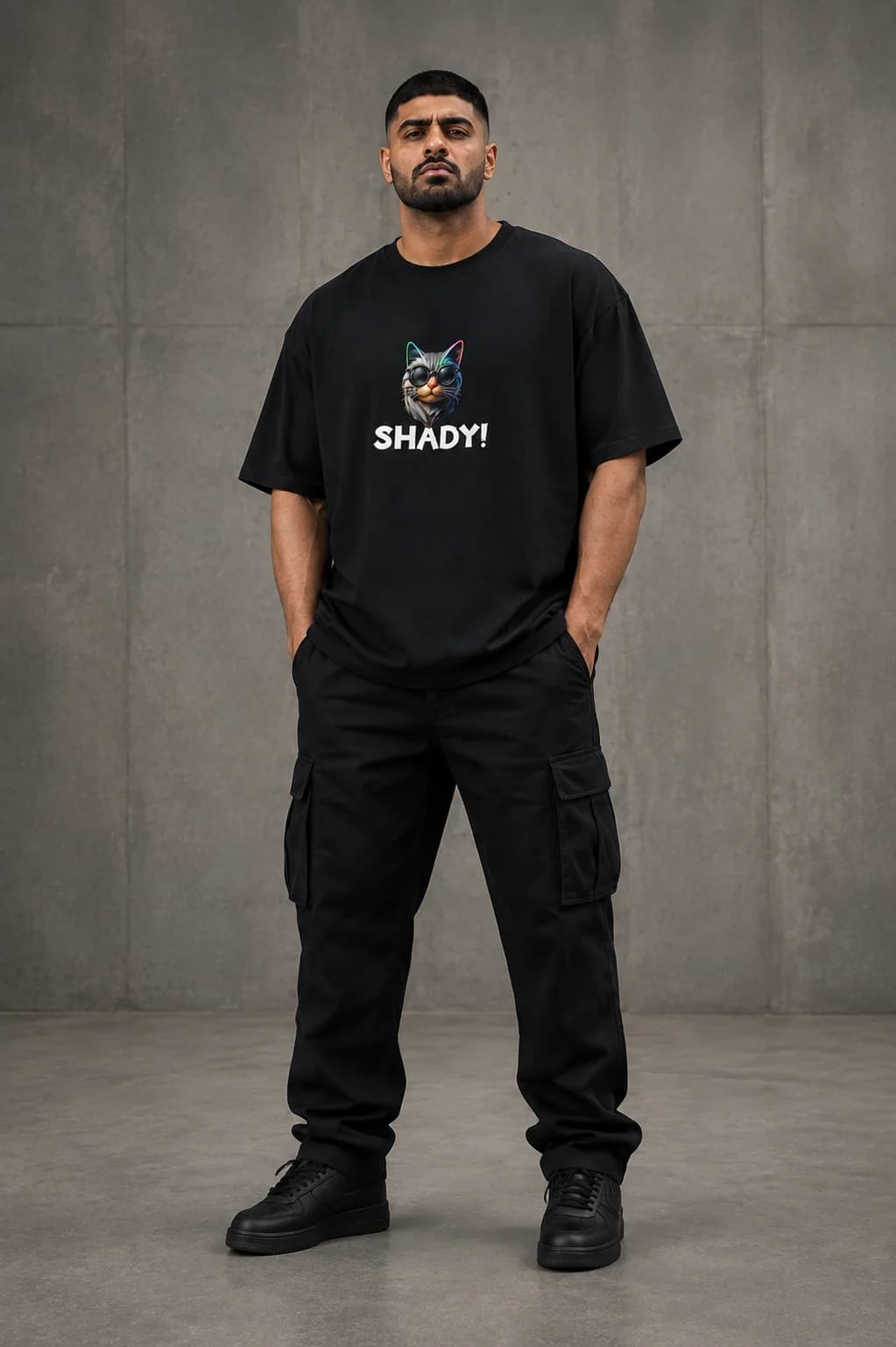 SHADY OVERSIZED: Front oversized model view