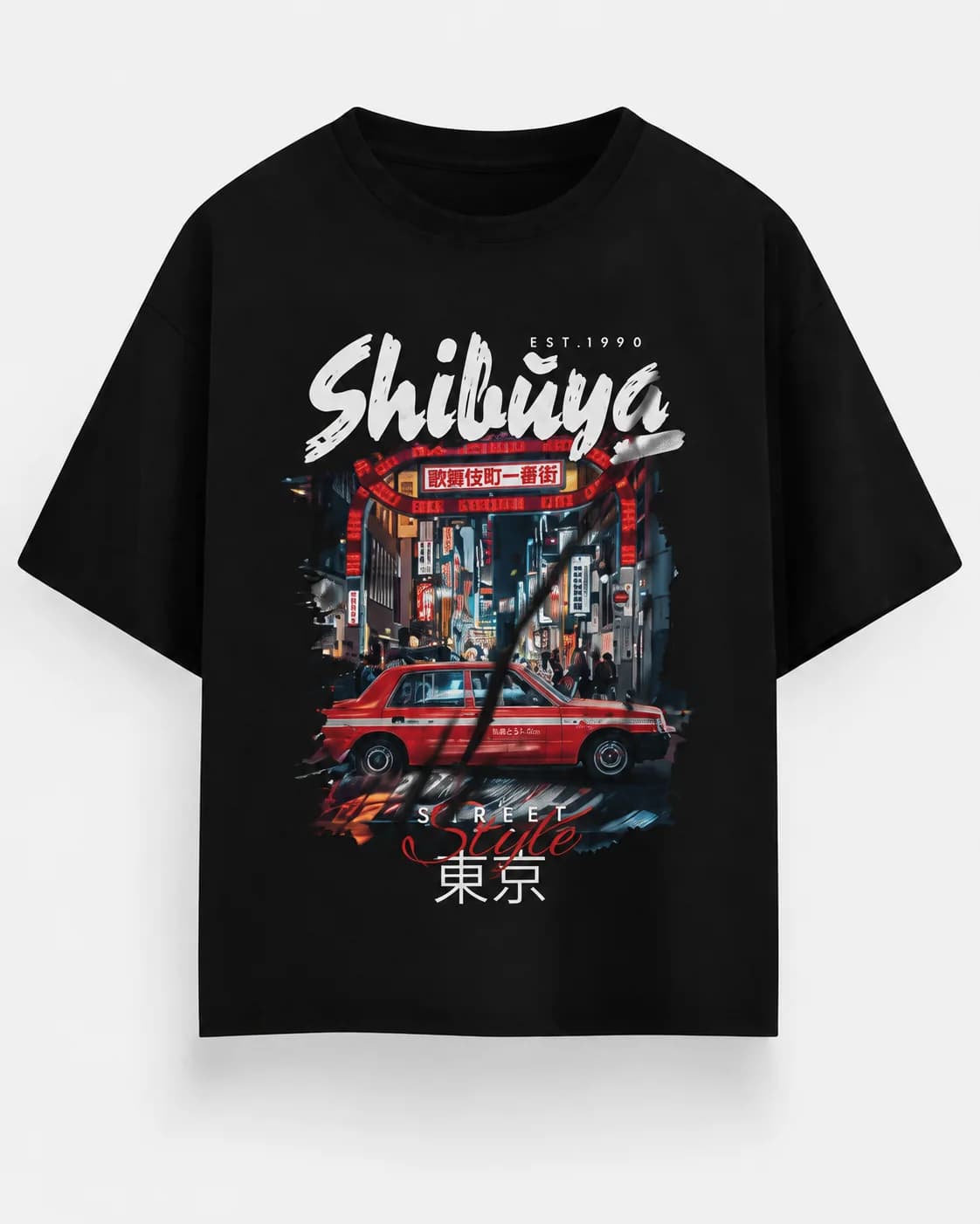 SHIBUYA STYLE OVERSIZED Front oversized flatlay view