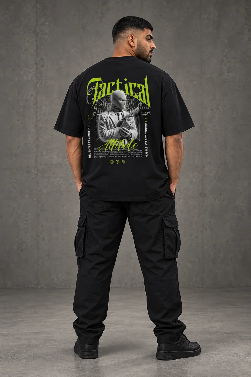 TACTICAL ATTITUDE OVERSIZED: Back oversized model view
