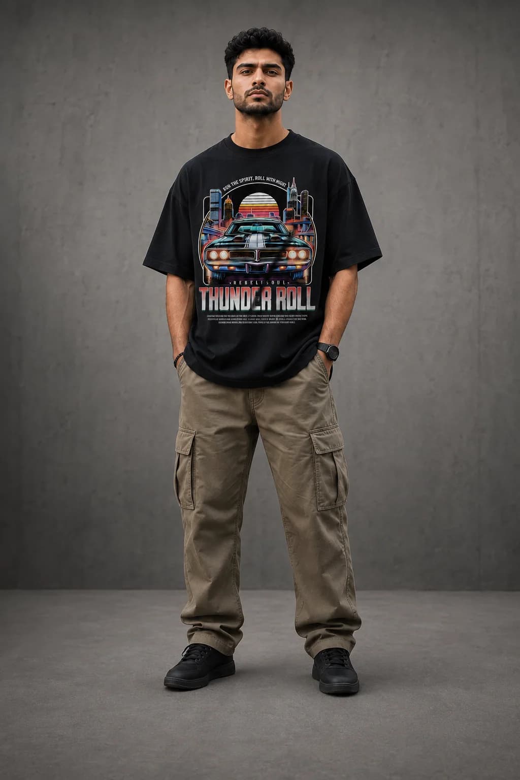 THUNDER ROLL OVERSIZED: Front oversized model view