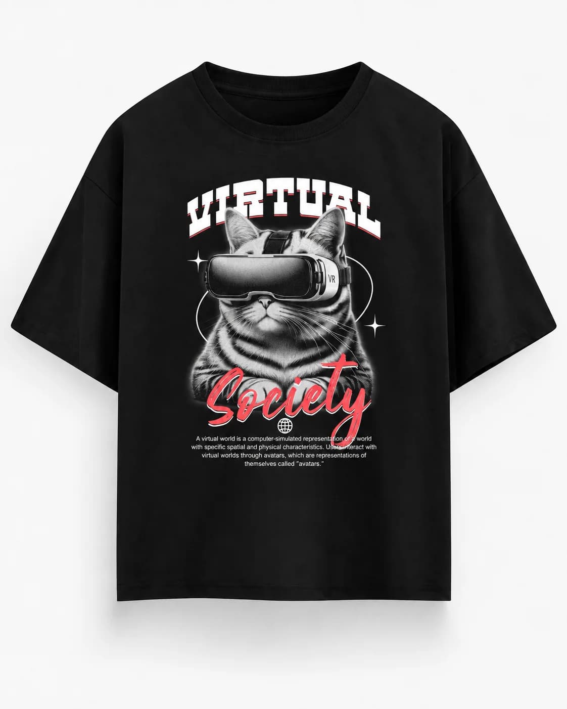 VIRTUAL SOCIETY OVERSIZED Front oversized flatlay view